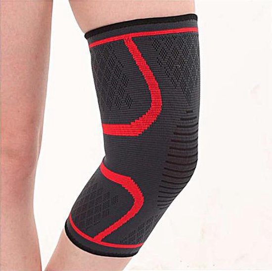 Black & Red Knee Brace Unisex - Anti Slip (Pair)