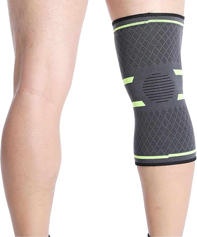 Black & Lime Green Knee Brace Unisex - Anti Slip (Pair)