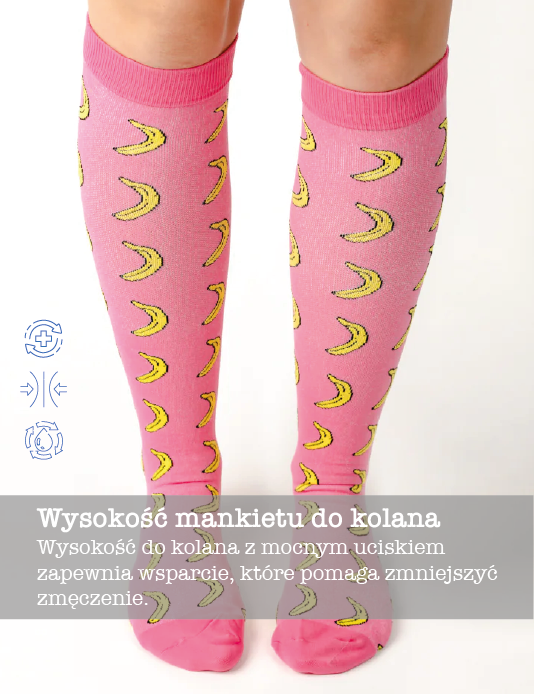 Crazy Pink Banana Compression Socks Unisex