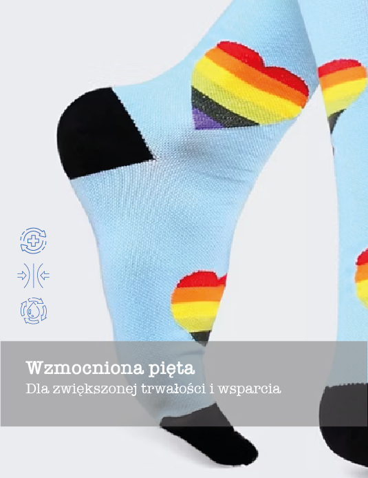Rainbow Heart Compression Socks Unisex