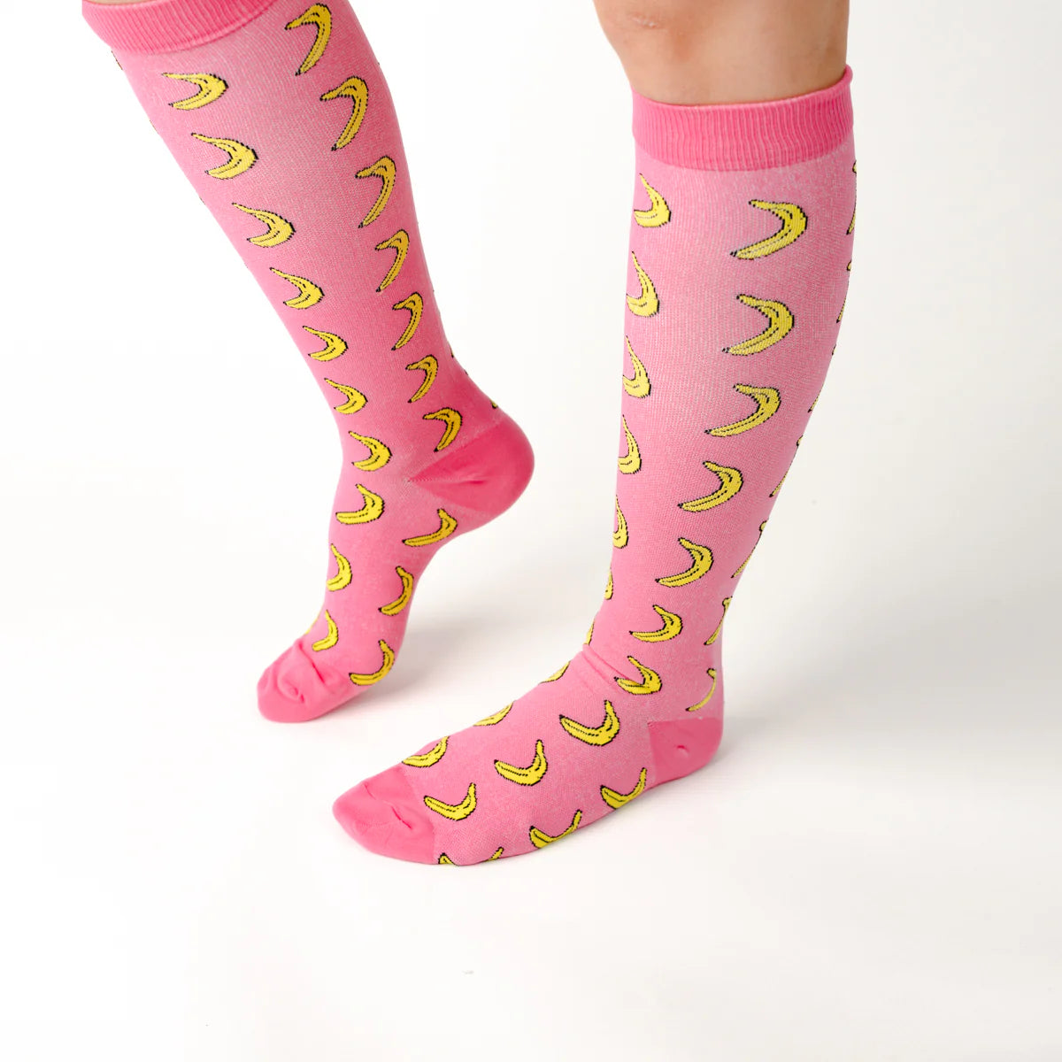 Crazy Pink Banana Compression Socks Unisex