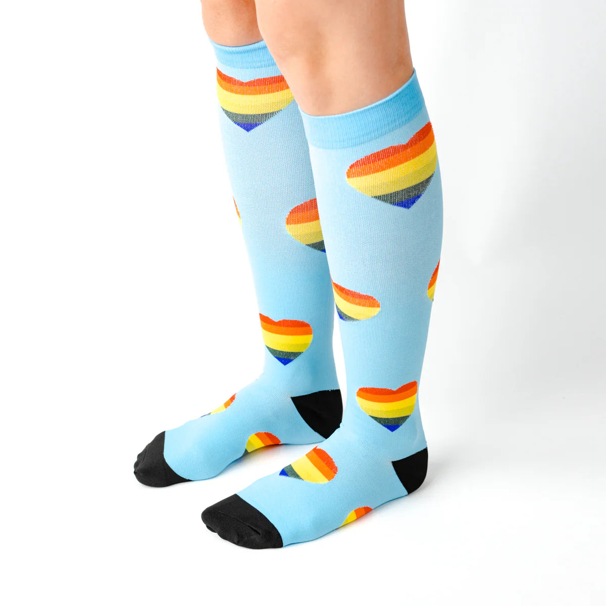 Rainbow Heart Compression Socks Unisex