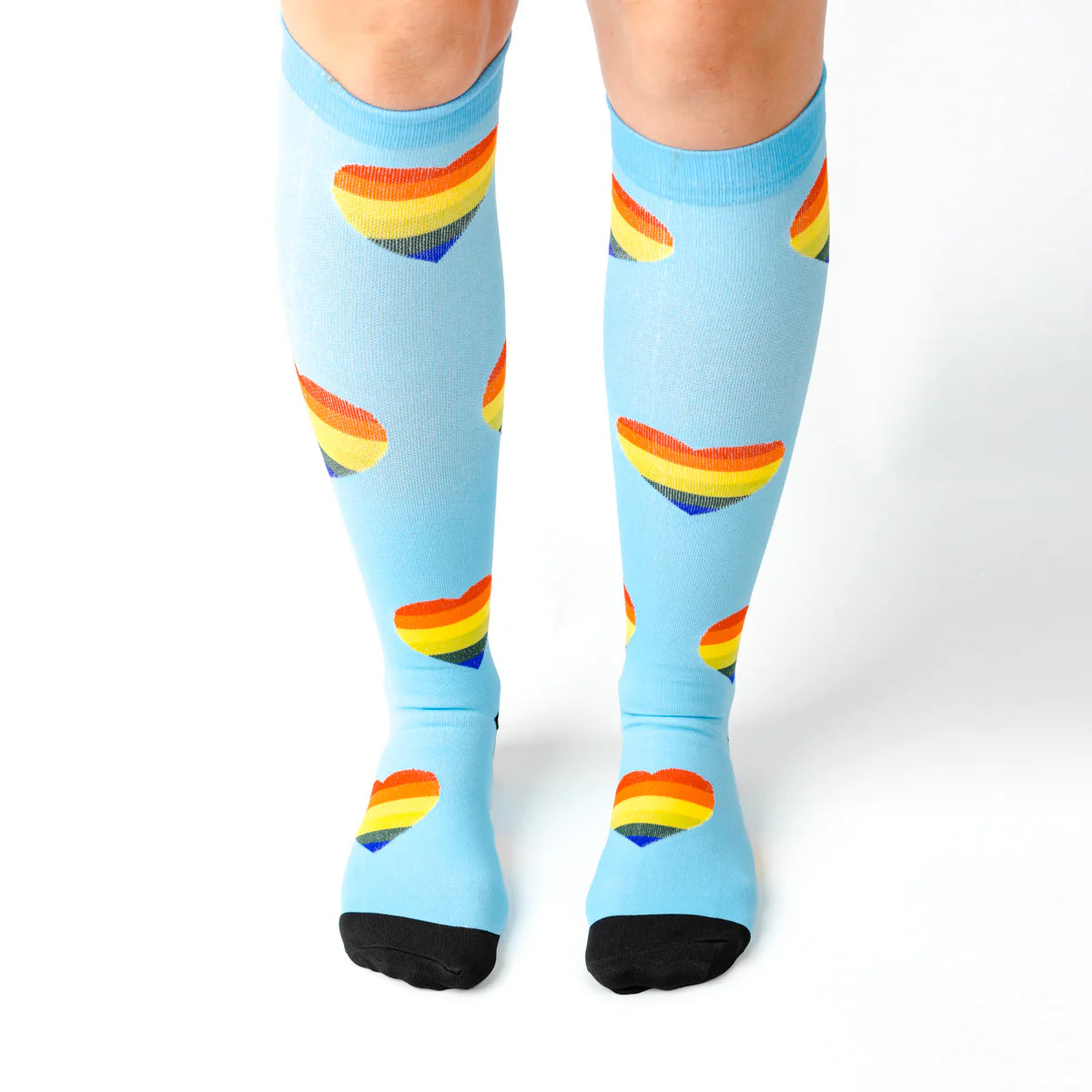 Rainbow Heart Compression Socks Unisex