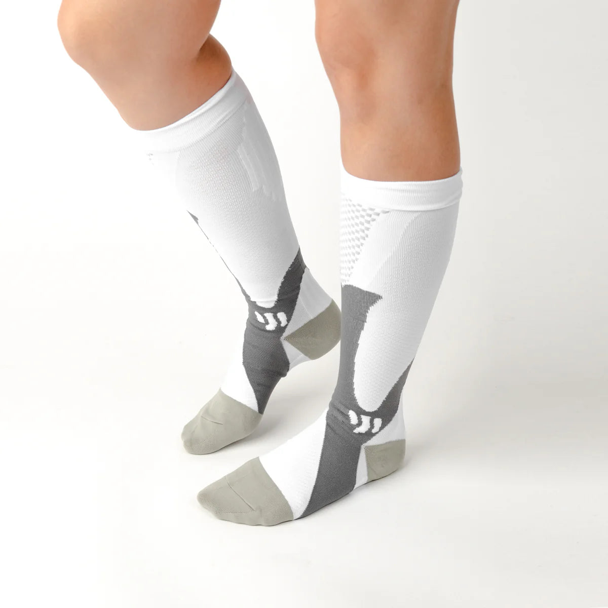 White Performance Compression Socks Unisex