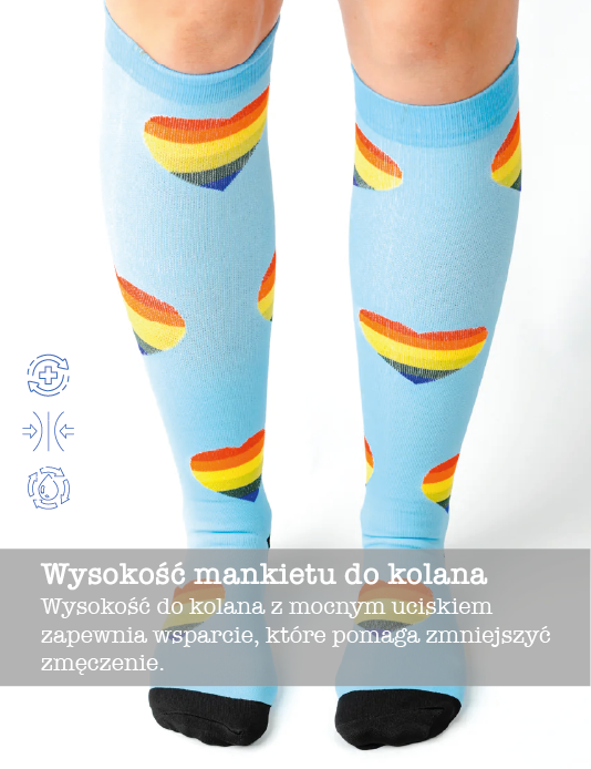 Rainbow Heart Compression Socks Unisex