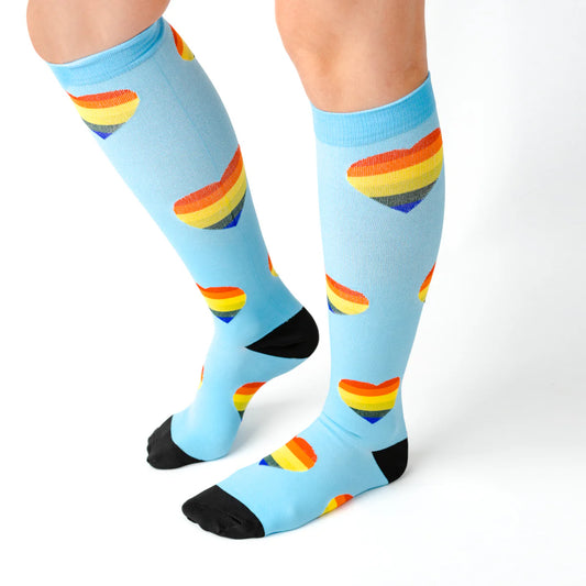 Rainbow Heart Compression Socks Unisex